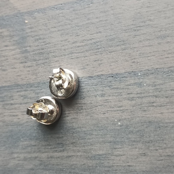 Sterling Silver Turquoise and Coral Pierced Earrings - Picture 4 of 4